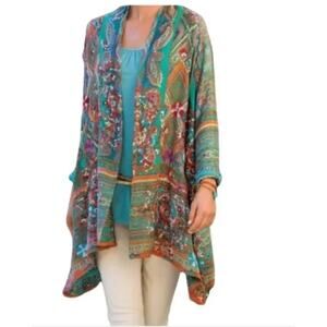 Soft Surroundings Southwestern Boho Miravilla Jacket Cardigan Womens Small